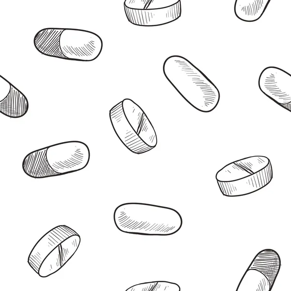 Seamless pharmaceutical pill vector background — Stock Vector