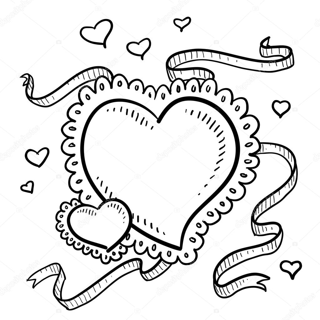 Heart design Outline Drawing Images, Pictures