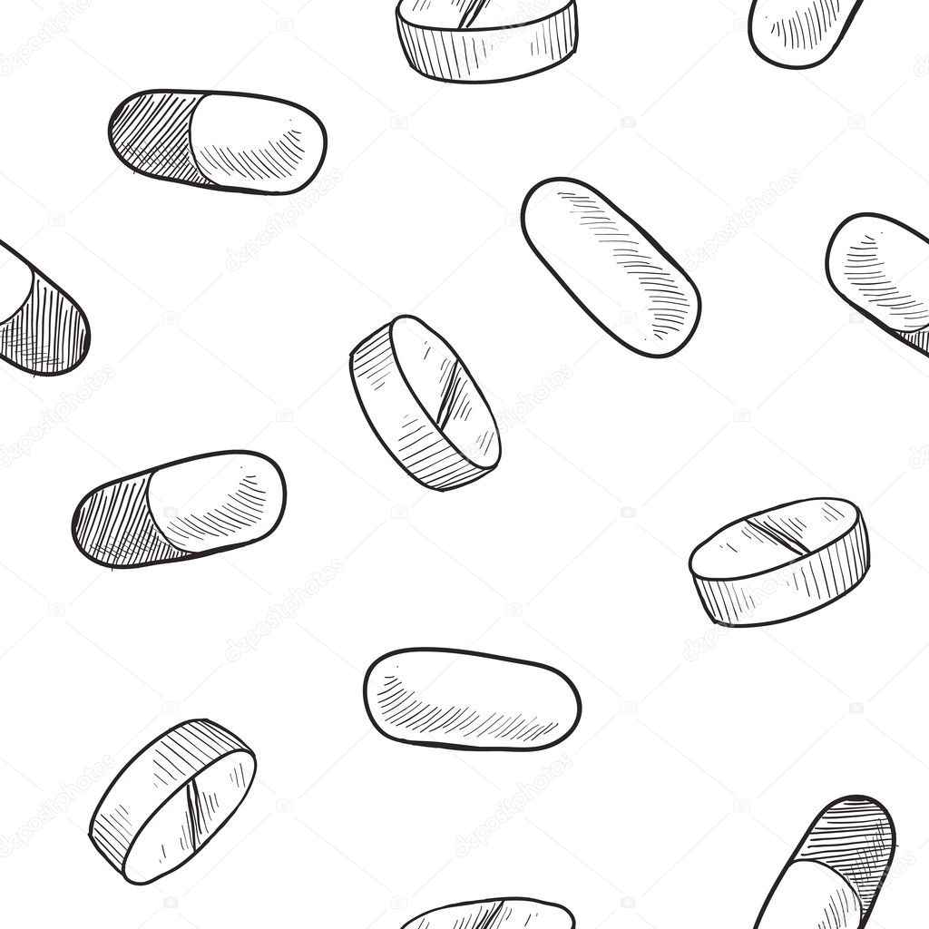 Seamless pharmaceutical pill vector background
