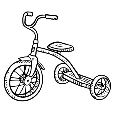Tricycle sketch clipart