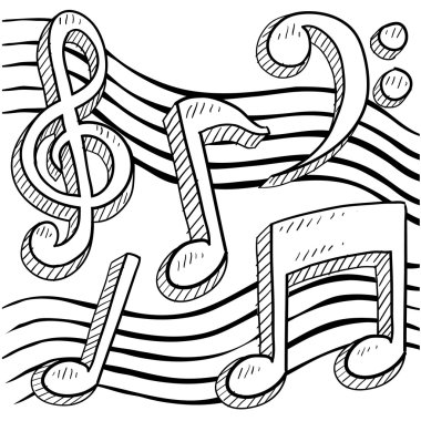 müzik notaları vektör arkaplanı
