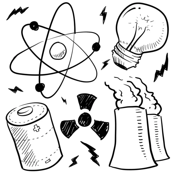 Croquis des objets nucléaires — Image vectorielle