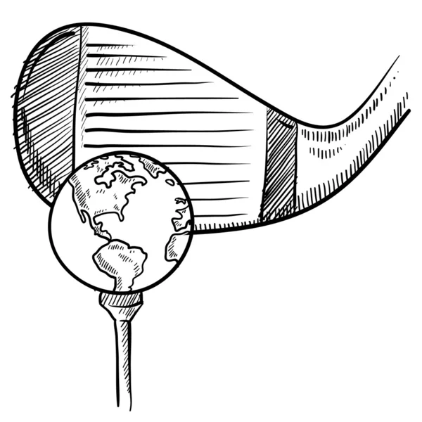 Grandes decisiones se toman en el campo de golf — Vector de stock