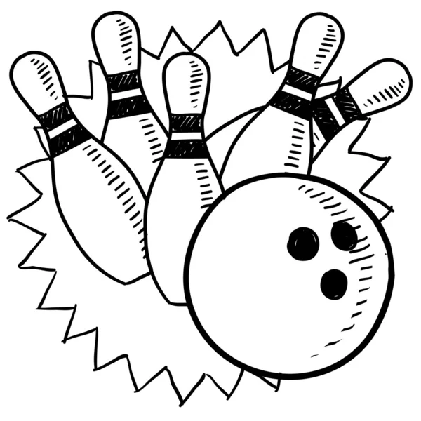 Bowling action croquis — Image vectorielle