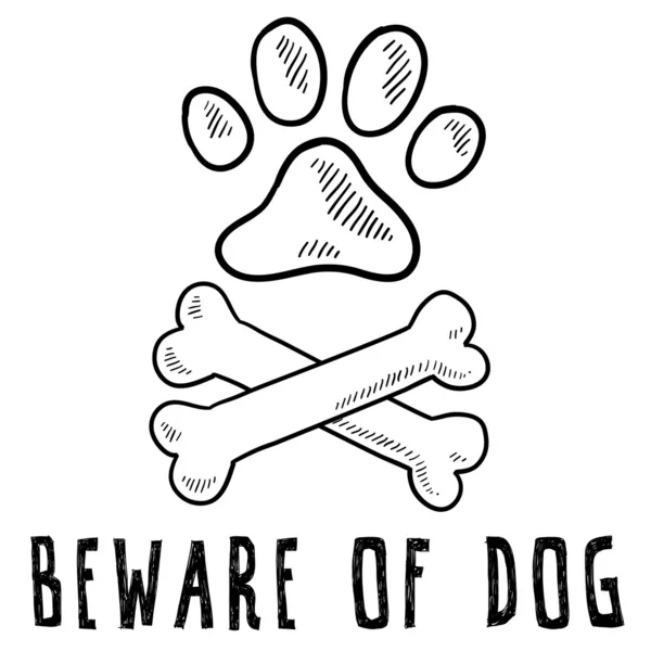 Beware of dog vector sketch — Stock Vector