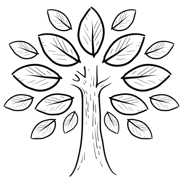 Absztrakt fa vagy a természet vázlat — Stock Vector