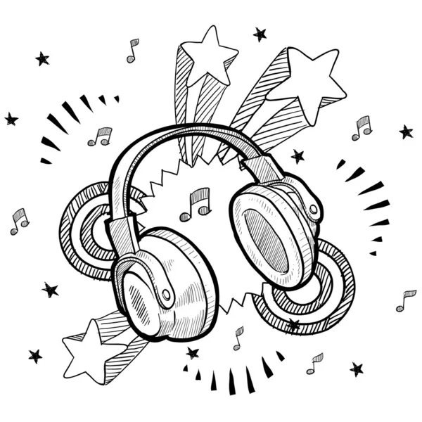 Excited about music sketch — Stock Vector