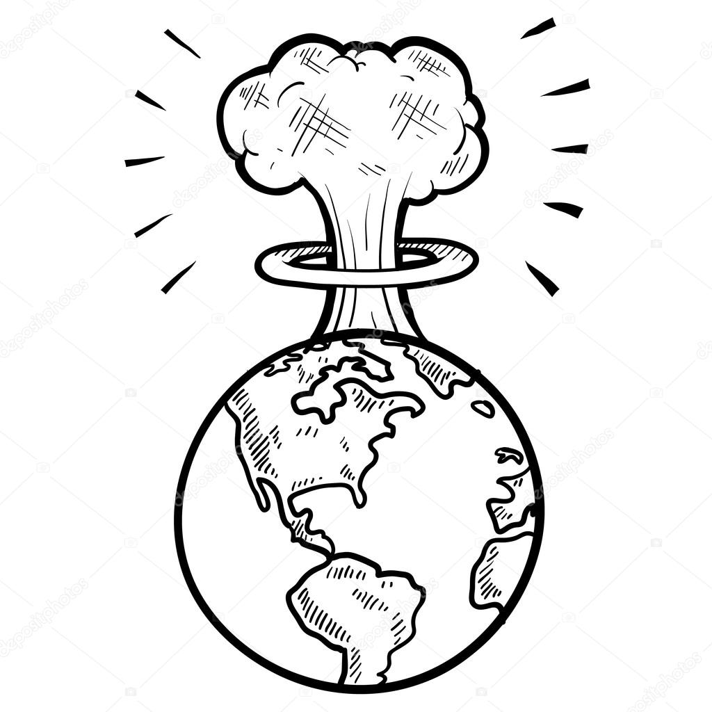 Global apocalypse vector sketch