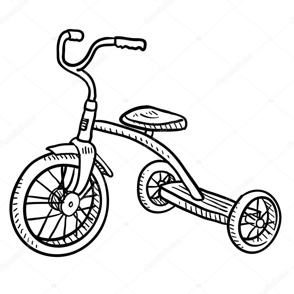 Clip Art Trike Transport Tricycle Sketch Stock Vector By