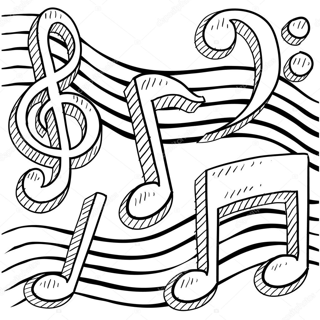 Music notes vector background