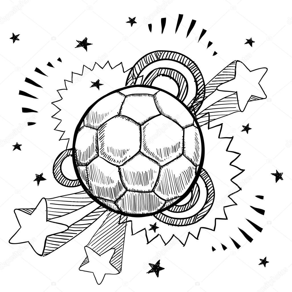 Excitement about soccer vector sketch