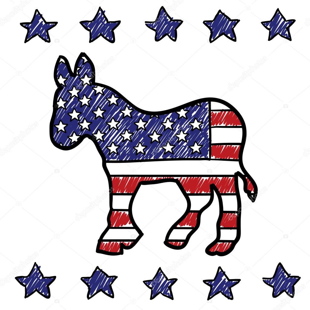 Democratic Party donkey sketch