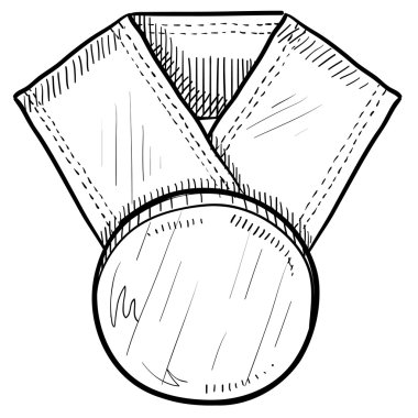 Award medal sketch clipart