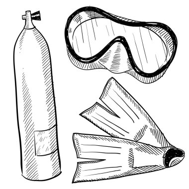 Scuba diving nesneleri kroki