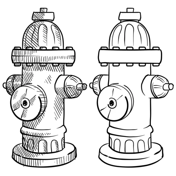 Skizze eines Feuerhydranten — Stockvektor