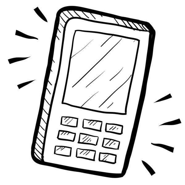 Mobiele telefoon schets — Stockvector