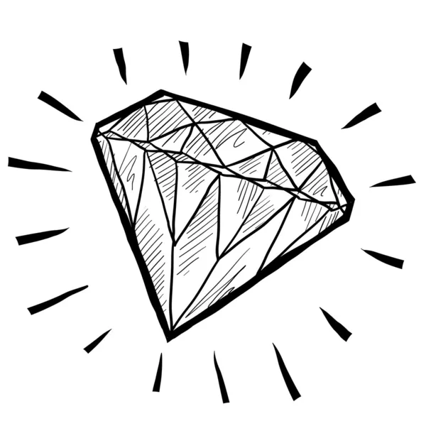 Diamond gem sketch — Stock Vector