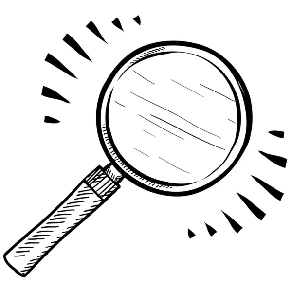 Magnifying glass sketch — Stock Vector