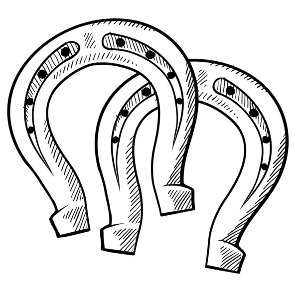 Bosquejo de herraduras afortunadas — Archivo Imágenes Vectoriales