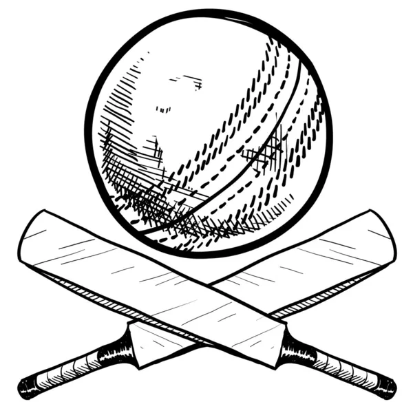 Équipement de sport de cricket — Image vectorielle