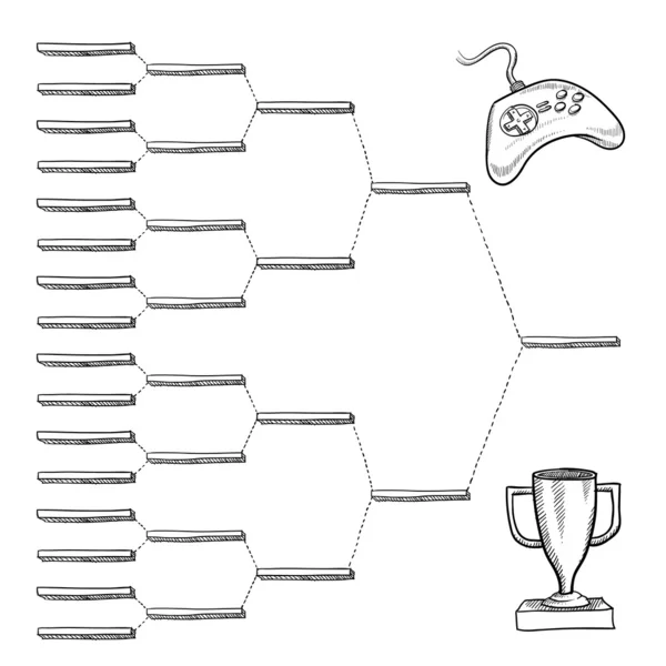 Blank video game tournament bracket — Stockvector