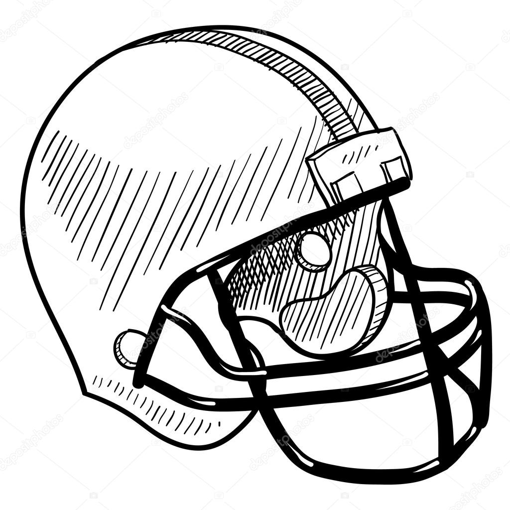 Football helmet sketch
