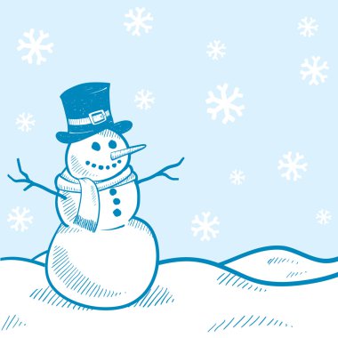 Holiday snowman vector background clipart