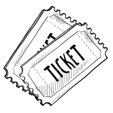 Event ticket sketch clipart