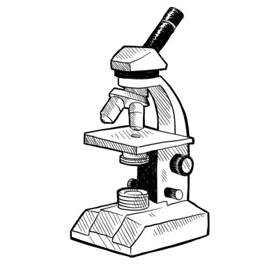 bosquejo del microscopio de la ciencia