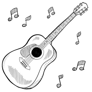 akustik gitar kroki