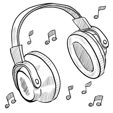 Music headphones sketch