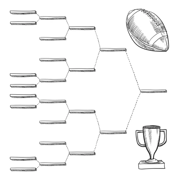 Soporte de playoff de fútbol profesional en blanco — Vector de stock