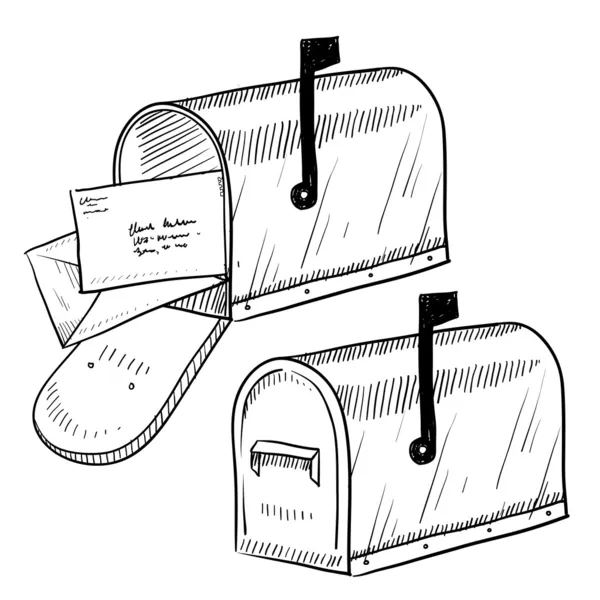Γραμματοκιβώτιο σκίτσο — Διανυσματικό Αρχείο