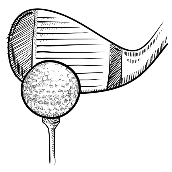 Golf tee croquis — Image vectorielle
