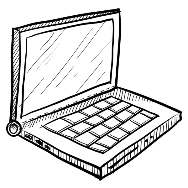 Computadora portátil boceto — Archivo Imágenes Vectoriales