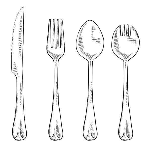 Eating utensils sketch
