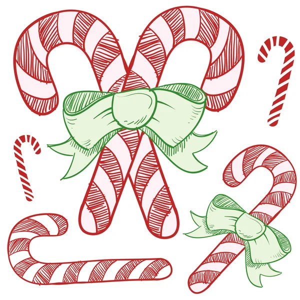 Candy canes sketch — Stock Vector