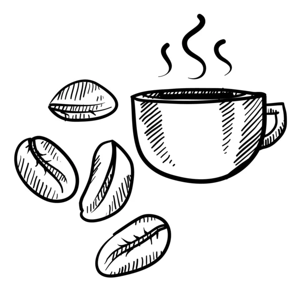 咖啡豆素描 — 图库矢量图片