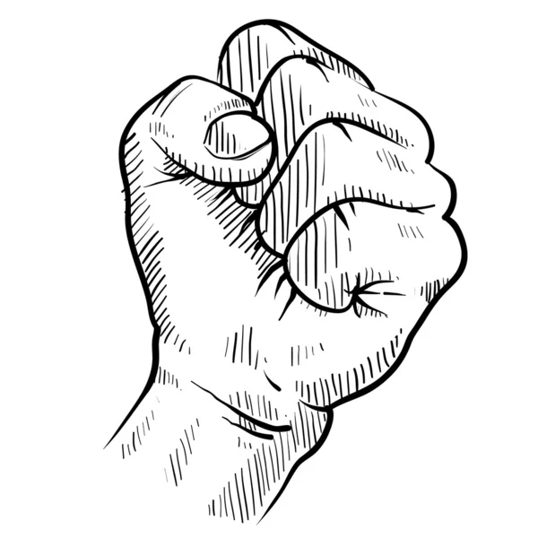 Clenched fist sketch Royalty Free Stock Vectors