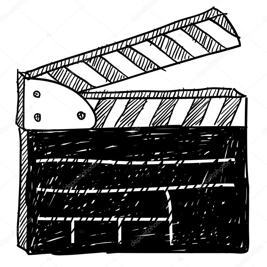 Film set clapperboard sketch