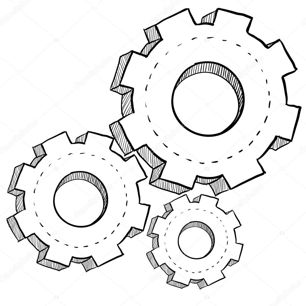 Industrial gears sketch