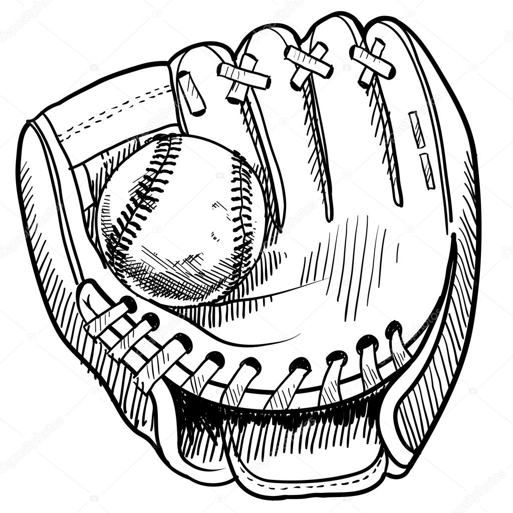 Baseball glove sketch — Stock Vector © lhfgraphics 14136134