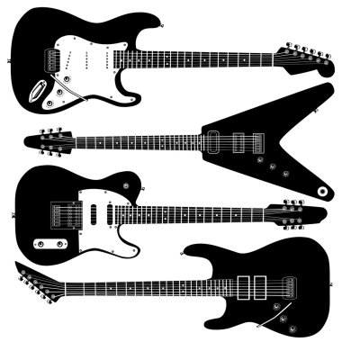 elektro gitar vector silhouettes