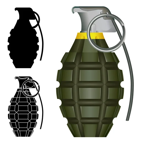 Pineapple hand grenade vector illustration — Stock Vector