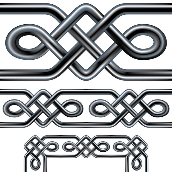 Seamless celtic rope vector borders and patterns