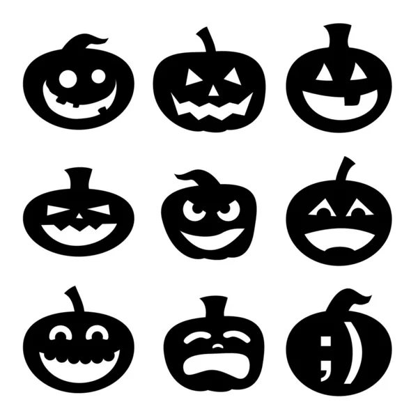 Halloween zucche assortimento schizzo — Vettoriale Stock