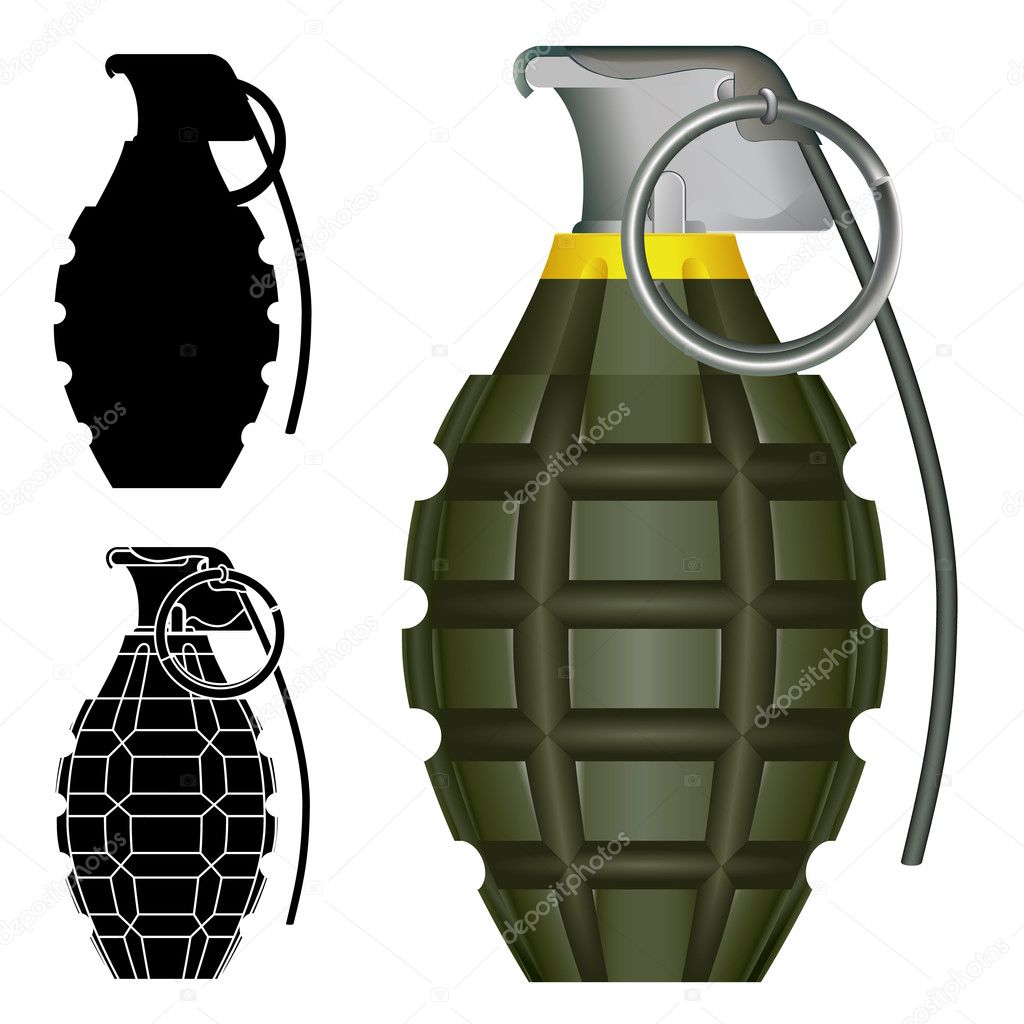 Pineapple hand grenade vector illustration