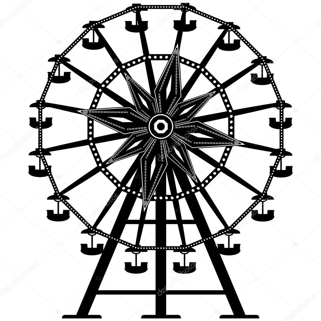 Ferris wheel vector silhouette