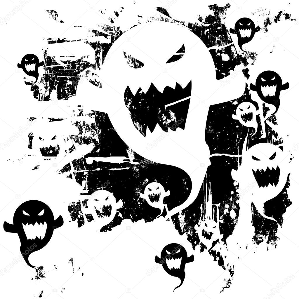Grunge ghosts background