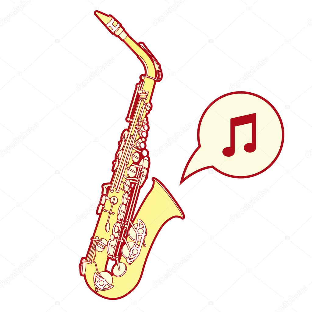 Stylized saxophone vector